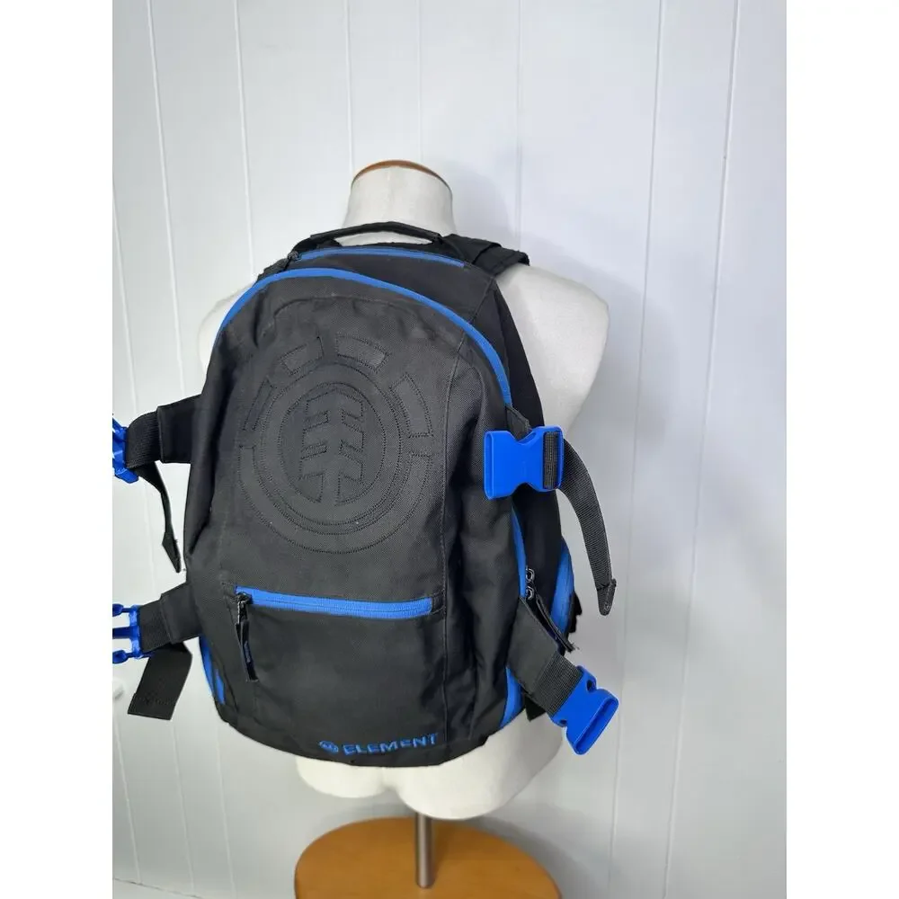 Element Mohave Backpack Black/Blue Front Buckles Y2K Style - Skateboard Street